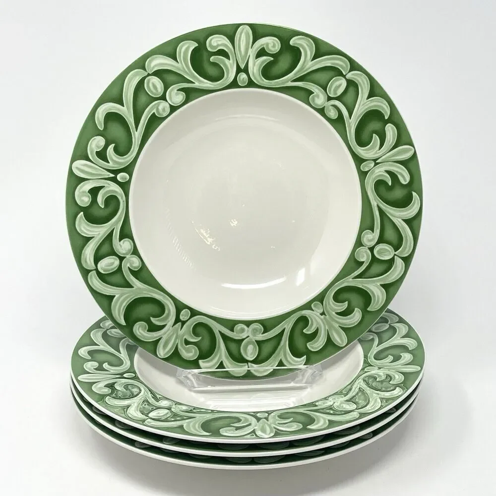 Villeroy & Boch Arabesco Switch Summerhouse Rimmed Soup Bowls 9.5